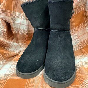 Ugg Black Leather Wedges